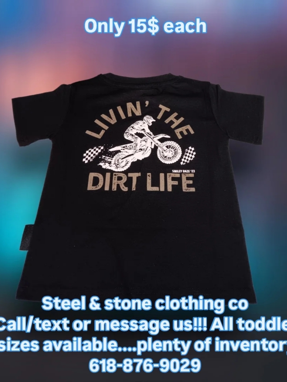Steel & Stone Black 'Livin' The Dirt Life' Toddler Tee